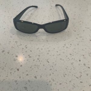 Vintage Ray-Ban Glossy Black Rap Around Sunglasses